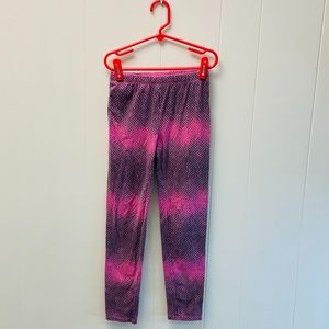 Gap Girl M 8 Pink and Gray Dotted Striped Leggings